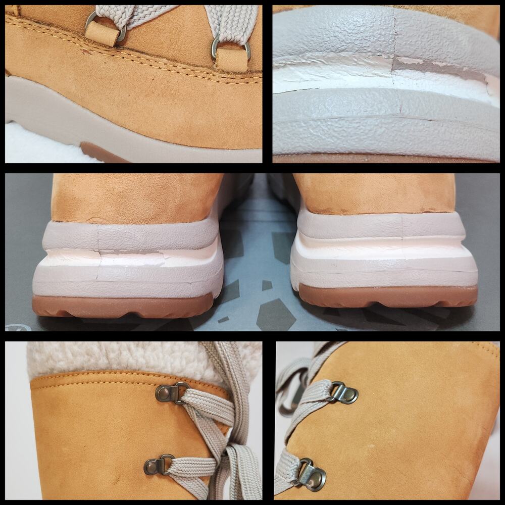 Cabincore Knee High Timberland Boots 6 Wheat Nubuck Shearling Gorpcore Apres Ski - Picture 10 of 15